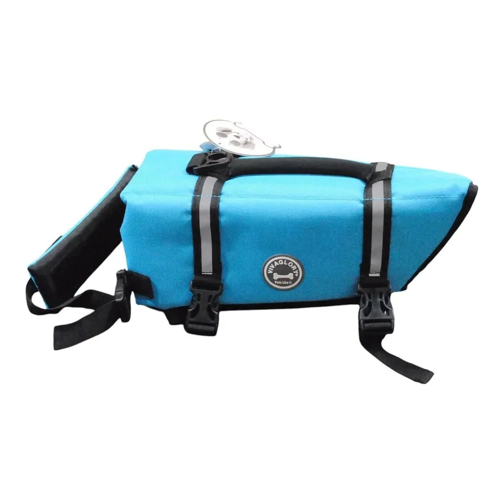 Vivaglory MEDIUM Dog Life Preserver Jacket Rescue Handle Reflective